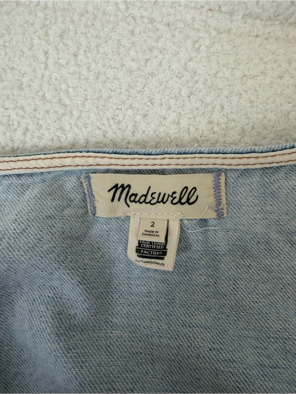 Madewell Light Denim Button-Front Crop Vest Size 2 - Picture 3 of 4